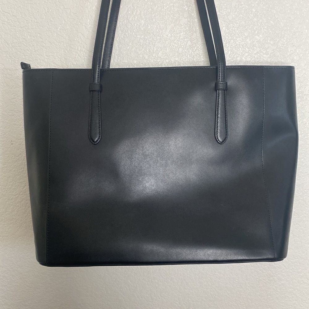 KATE SPADE Black Leather Tote Bag Size 11” x 16” x 6” approximately - Picture 3 of 10